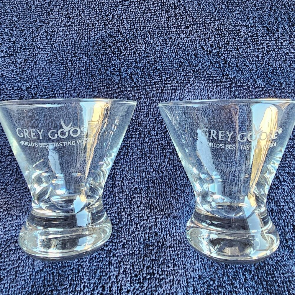 Grey Goose Stemless Martini Glasses- Pair